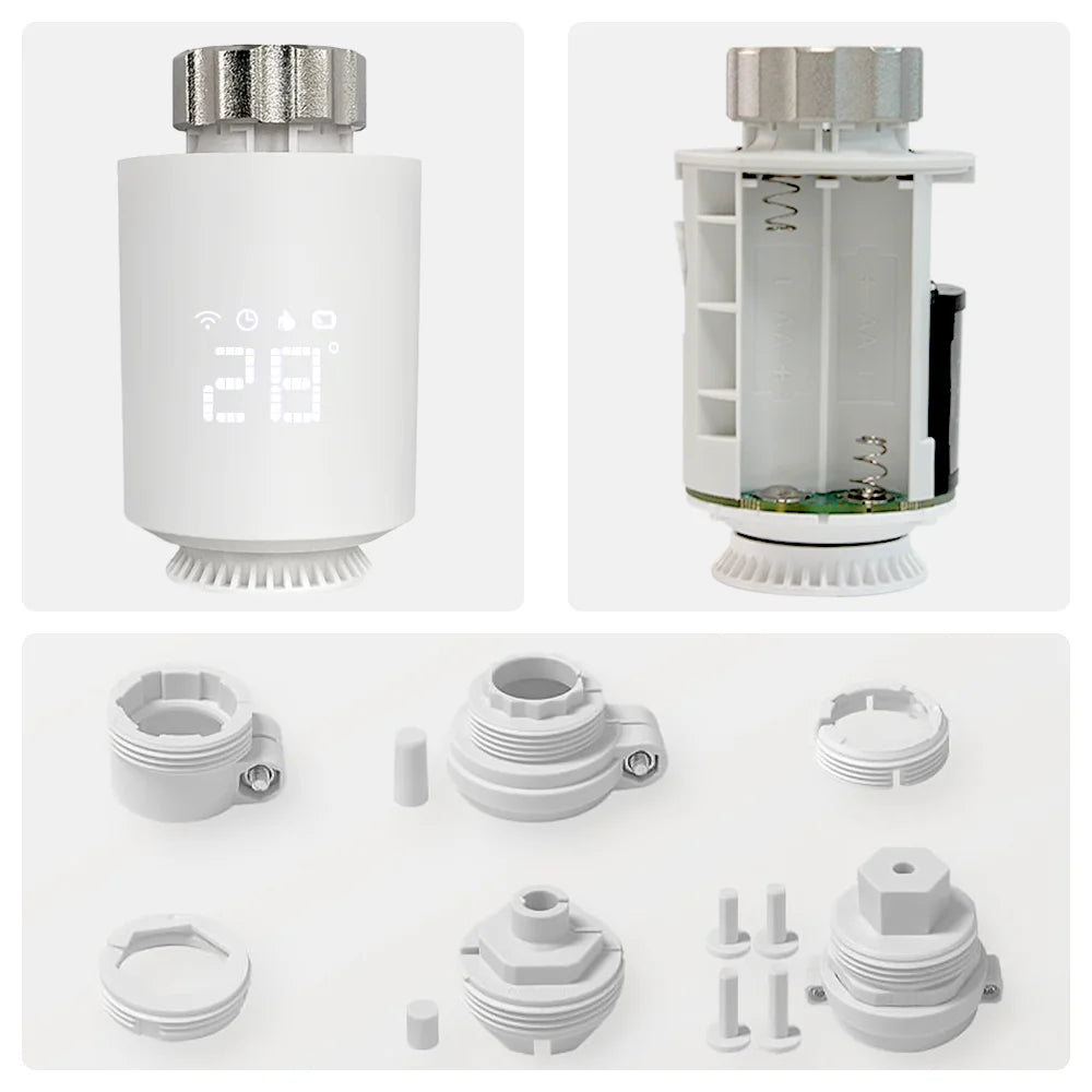 Tuya Zigbee 3.0 Thermostatic Valve Radiator Actuator Valve Zigbee Thermostatic Radiator Valve Head Temperature Controller Alexa