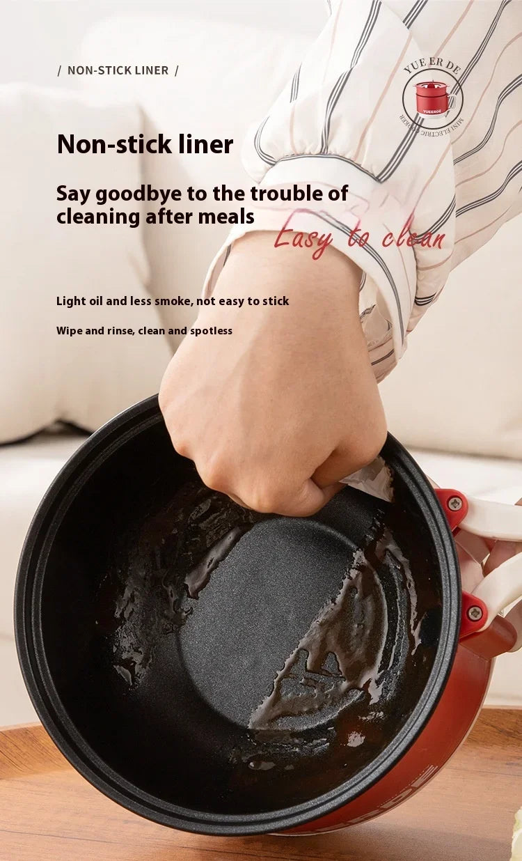 Portable Electric Heating Pot 1.5L Multi-purpose Cooker with Cover Automatic Temperature Control Fast Cooker for InstantNoodles