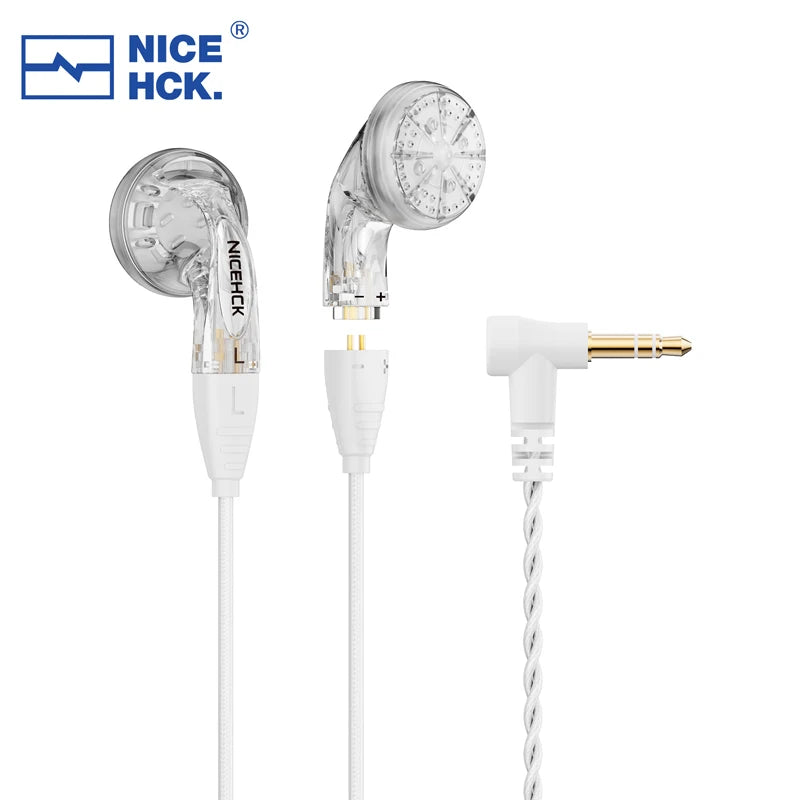 NICEHCK YDX Earbud HiFi Wired Microphone Earphone 14.8mm Dynamic Driver Music Headset With 2Pin Silver Plated OCC Mixed Cable