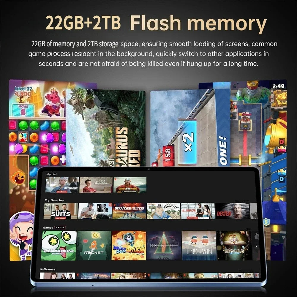 Global Edition New Original Pad 7s pro Tablets 10.1"  Android 15 Tablet PC 22GB+2TB 10000mAh 5G Dual SIM WiFi Kids Tablet Tab