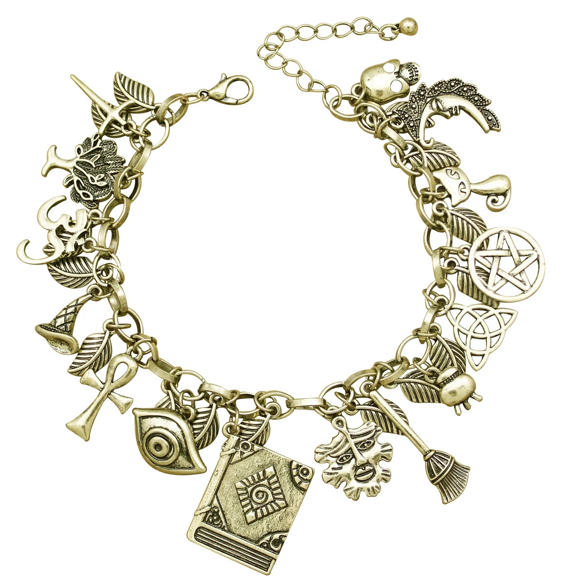 Vintage Bracelet Catholic Religious Medals Saints PRAY for Cross Pendant Link Chain Women Man Charms Bangle Jewelry Gifts