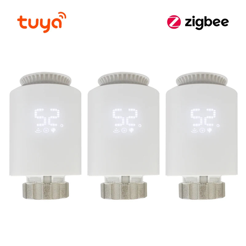 Tuya Zigbee 3.0 Thermostatic Valve Radiator Actuator Valve Zigbee Thermostatic Radiator Valve Head Temperature Controller Alexa