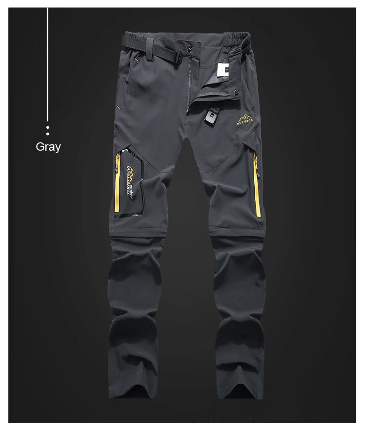 TRVLWEGO Men's Camping Hiking Pants Trekking High Stretch Summer Thin Waterproof Quick Dry UV-Proof Outdoor Travel Trousers