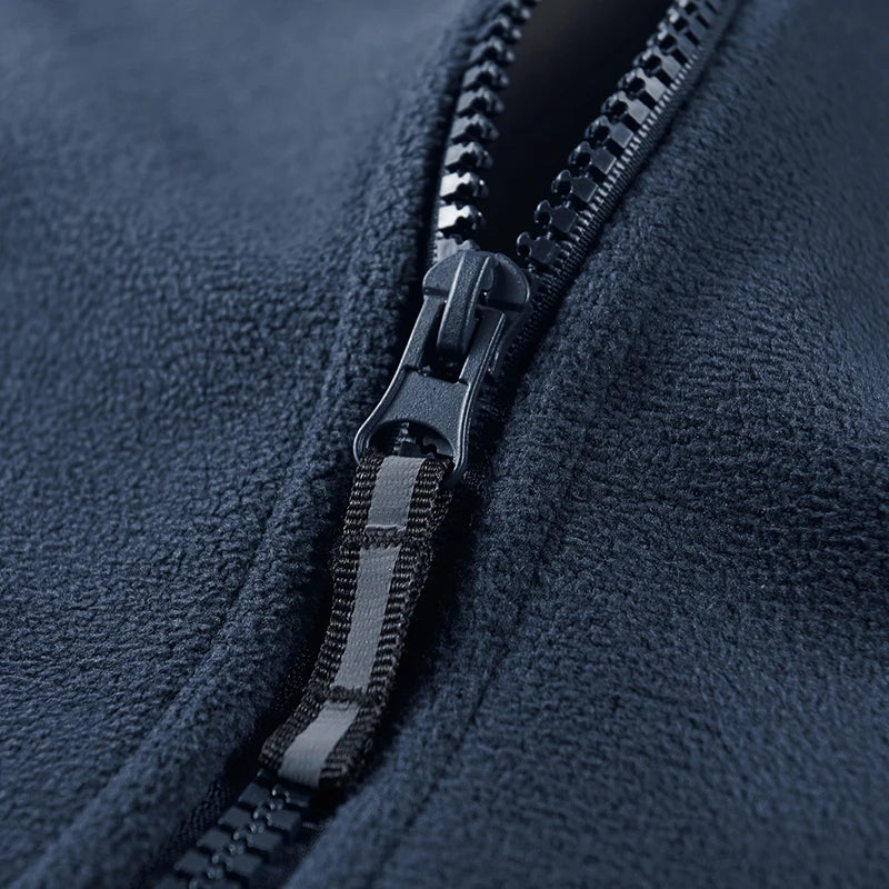 2025 Fleece Men's Coat Thickened Warm Windproof Loose Outdoor Collar Fleece Hooded Jacket Norwegian Printed Good Soldier