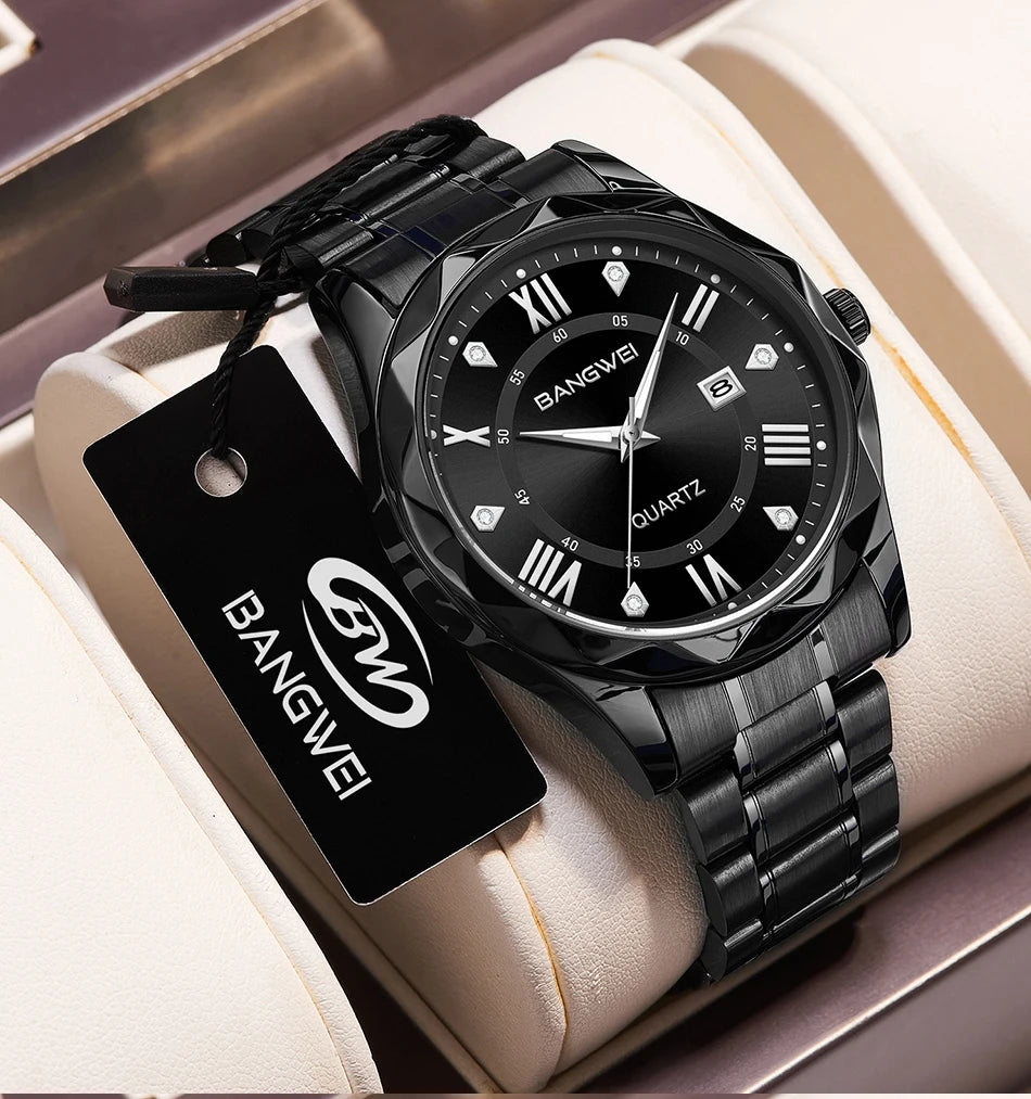 LIGE Men Watch BangWei Top Brand Luxury Watch Men Waterproof Week Date Clock Sport Watch Men Quartz Wristwatch Relogio Masculino