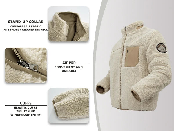Men's Fleece Jacket for Hiking & Adventure Warm Winter Clothing Casual Daily Wear Fashion Design Man Fur Coats