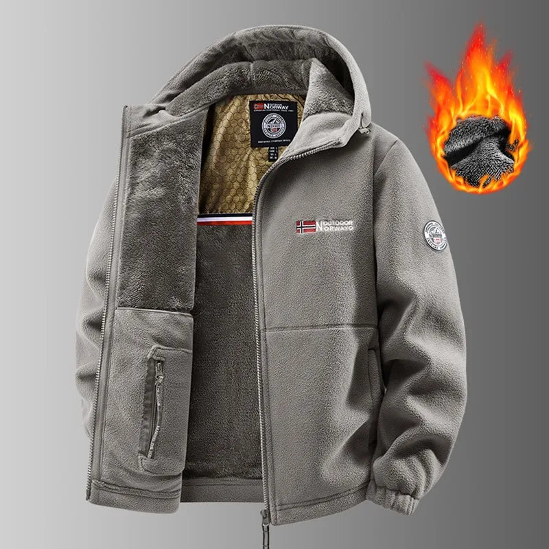 Winter New Fashion Trend Retro Sports Thick Warm Lamb Wool Jacket Men's Casual Loose Comfortable High-Quality Plus Size Jacket