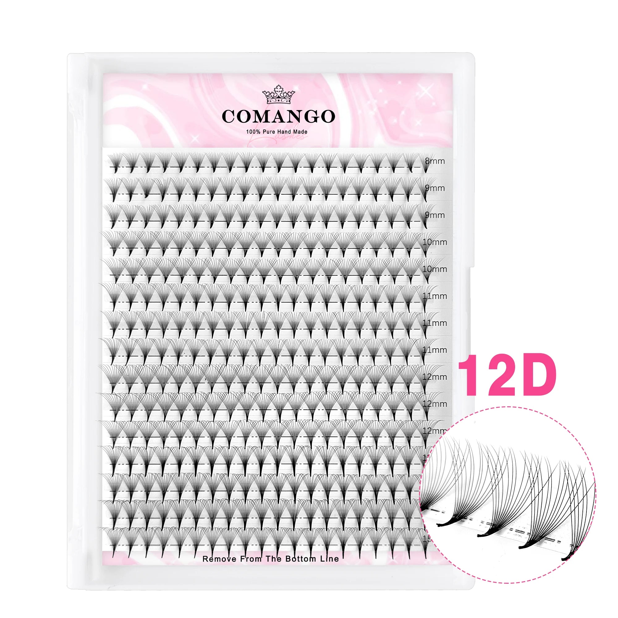 CoMango Wispy Pointy Base Premade Russian Volume Fans 3D 6D 10D 12D 14D 16D Lashes Extension 300 Fans False Mink Eyelashes