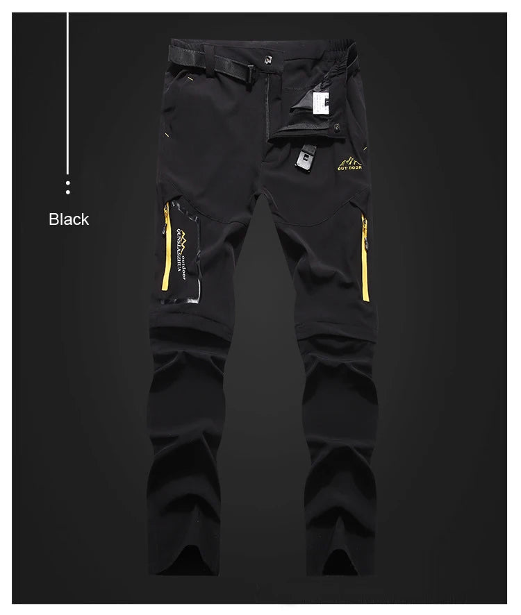 TRVLWEGO Men's Camping Hiking Pants Trekking High Stretch Summer Thin Waterproof Quick Dry UV-Proof Outdoor Travel Trousers