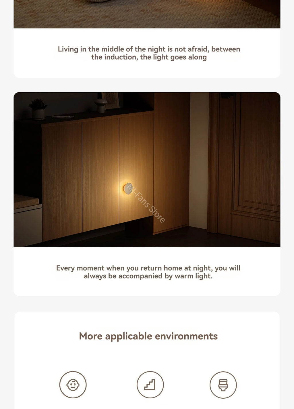 Xiaomi Mijia Night Light 3 Version 600mah Rechargeable Motion Sensor Adjustable  Brightness Smart Human Light Sensor Night Lamp