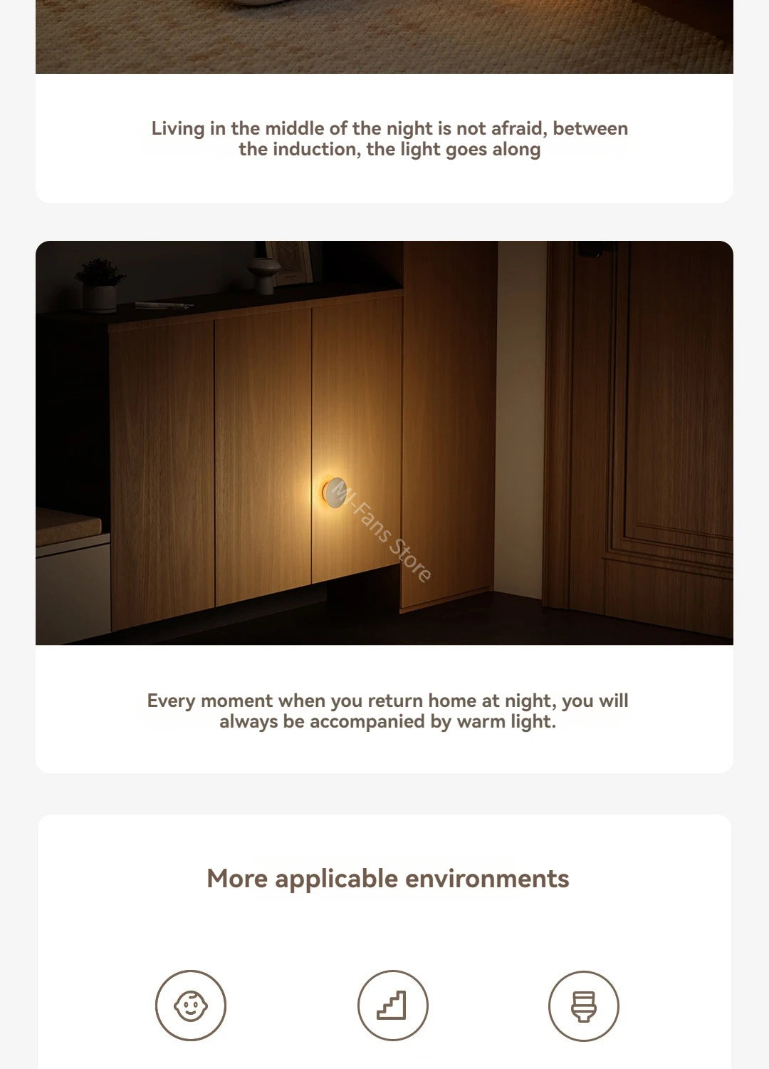 Xiaomi Mijia Night Light 3 Version 600mah Rechargeable Motion Sensor Adjustable  Brightness Smart Human Light Sensor Night Lamp