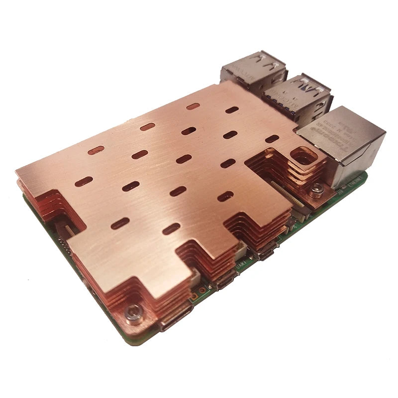 Raspberry Pi 5 Pure Copper Sheets Low-Profile Heatsink Protective Case Passive Cooling Protective Shell for Raspberry Pi 5