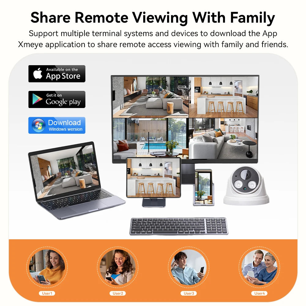 Hamrolte 8MP 4K IP Camera 5MP Dome Indoor Camera Internal Microphone Nigthvision XMeye H.265 Low Storage DC12V POE48V Optional