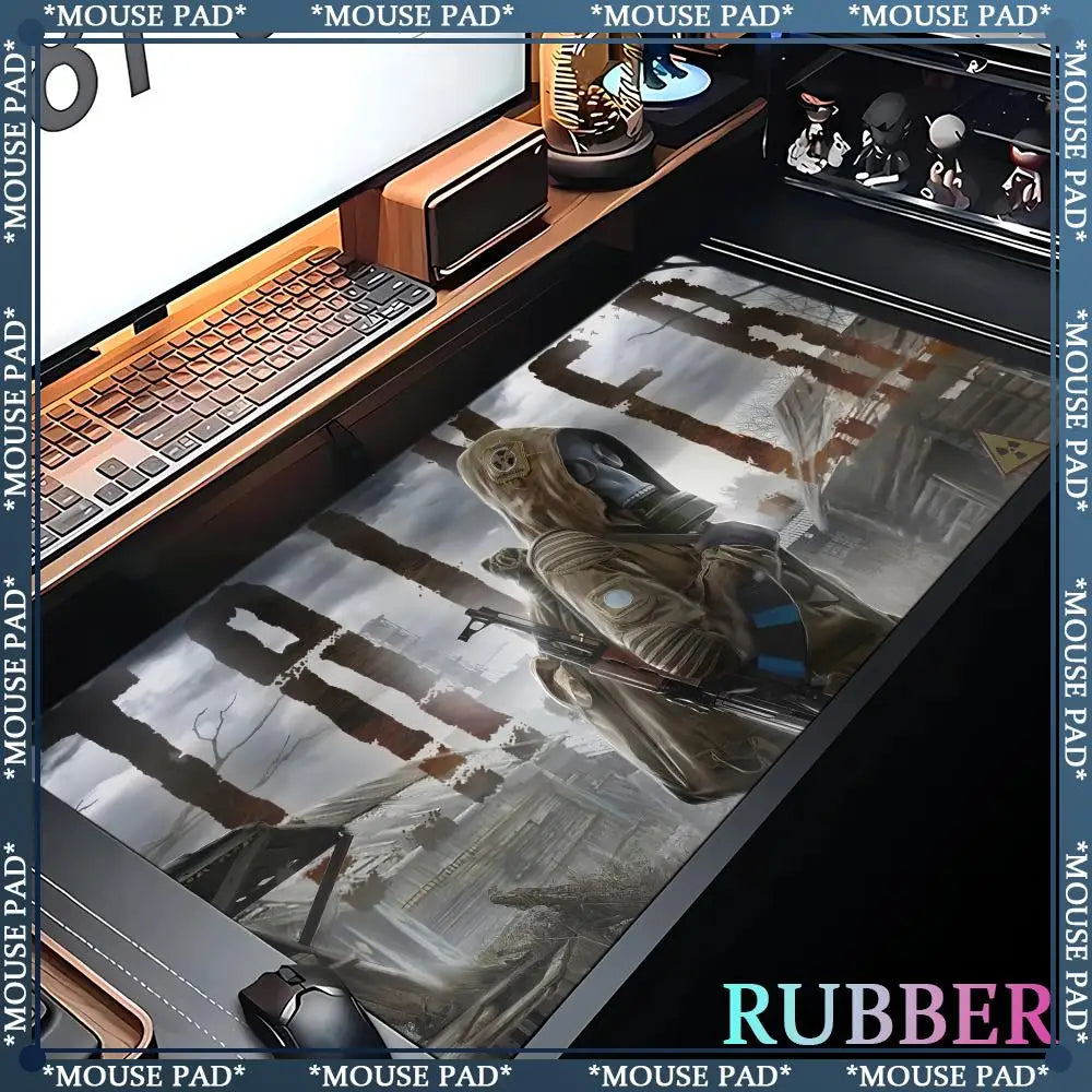 Stalker 2 Extra Large Gaming Mouse mat Computer Laptop Rubber Pad Gaming Keyboard Pad Desk Pad XXL 120*60 cm Lock Edge Mouse Pad