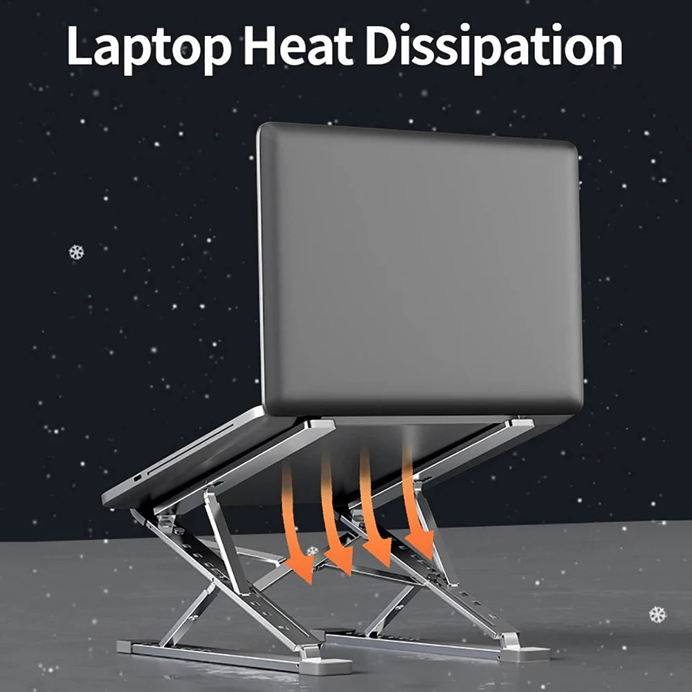 Aluminum Alloy Laptop Stand for Macbook Double Layer Adjustable Portable Laptop Bracket Cooling Stand Foldable Notebook Holder