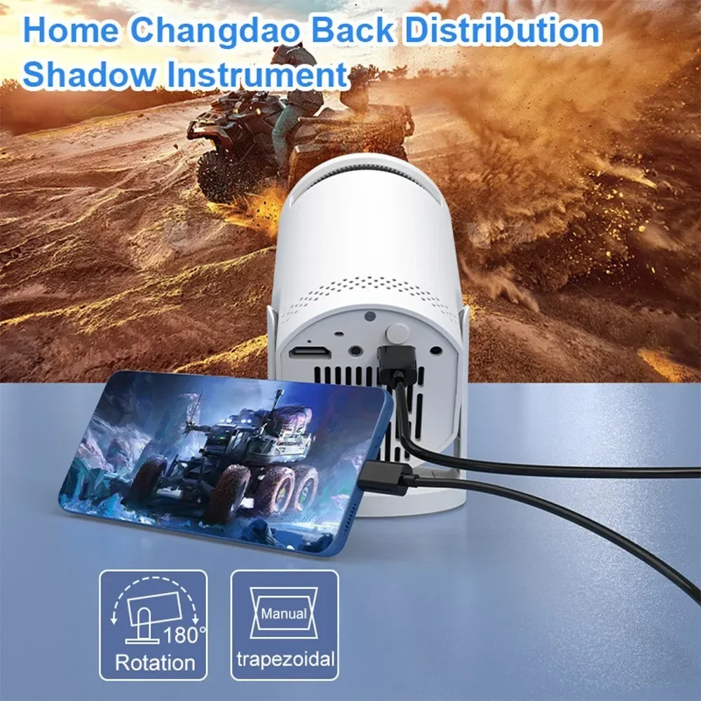 Portable Wired Mini Projector Support 1080P 40 ANSI Lumens for LED Projector Cell Mobile Phone Video  HDMI USB