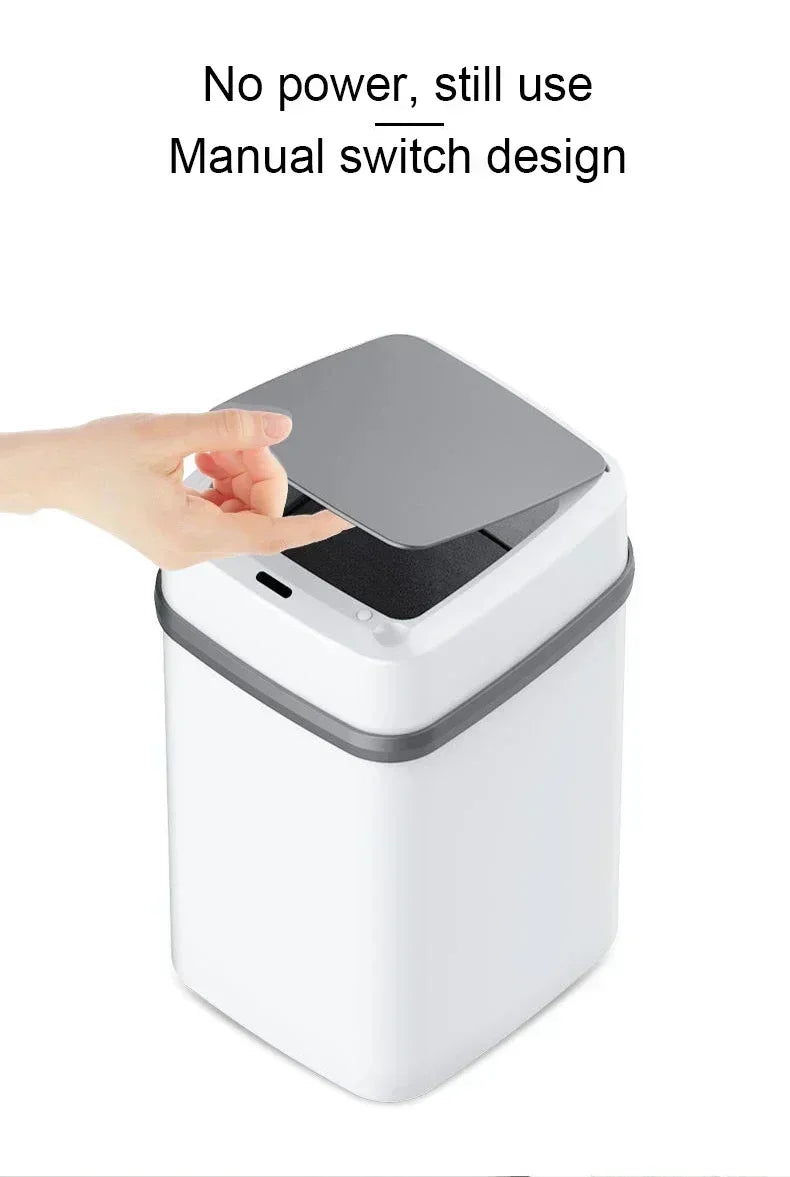 13L Household Kitchen Living Room Bathroom Intelligent Sensor Touchless Open Lid Trash Can