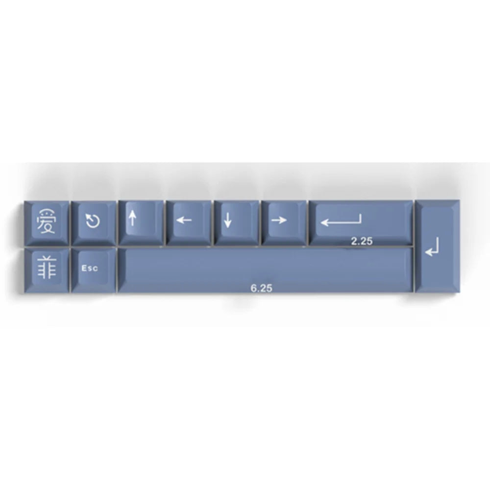 GMK Clone 253 Keys Big Set Double Shot Keycaps Cherry Profile Yuru Wavez Artic For Mechanical Gaming Keyboard MX Blue Switch