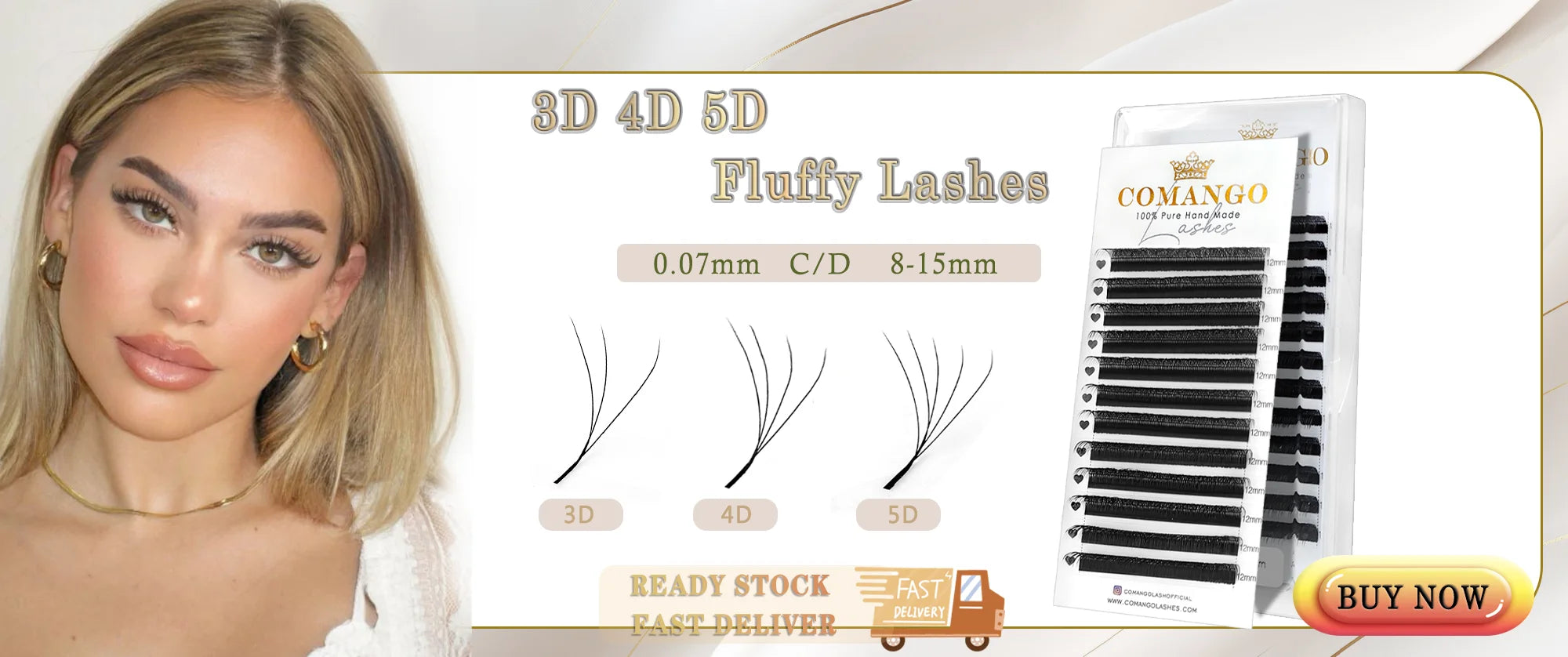 CoMango Wispy Pointy Base Premade Russian Volume Fans 3D 6D 10D 12D 14D 16D Lashes Extension 300 Fans False Mink Eyelashes