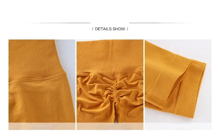 Women Seamless Slim Tights High Waist Solid Leggings Fitness Yoga Elastic Leggings Push Up Butt Knit Fashion Gym Workout Pants