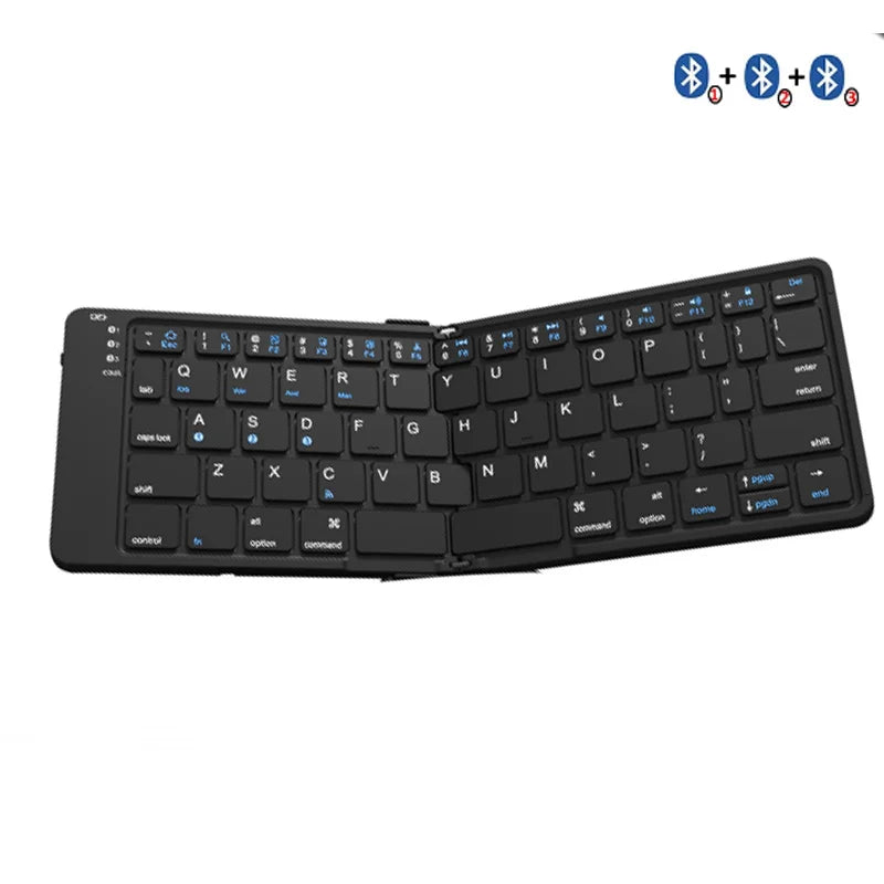 BOW Foldable Bluetooth Keyboard Rechargeable Wireless Keyboard  Folding 2.4G Keyboard for iPhone ipad Laptop Desktop