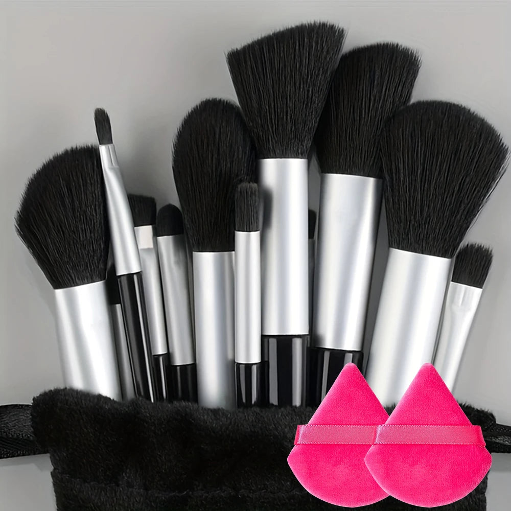 Makeup Brushes Set 13Pcs Premium Synthetic Brush Foundation Powder Blending Concealer Eyeshadow Blush Cosmetics Brushes Travel