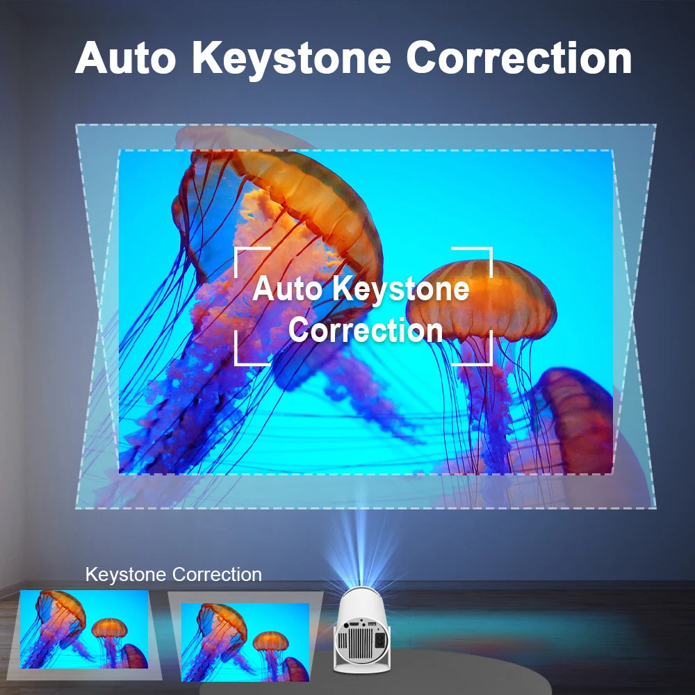 Transpeed Android 11 Wifi6 260ANSI Projector AllwinnerH713 1280*720P 4K180° flexible BT5.0 Home Cinema Outdoor portable Projetor