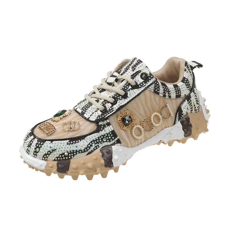 2025 Women Shoes New Rhinestone Women Sneakser Diamond Breathable Casual Designer Sneakers for Women Tenis Shose