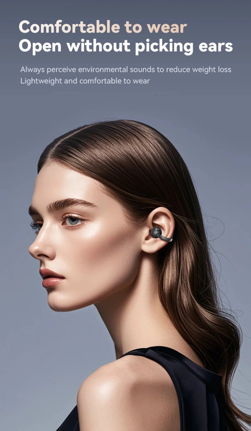 Wireless Ear Clip Earphones with Touch Screen 144 Languages AI Real Time Translation Headphones Smart Bluetooth Earbuds Device