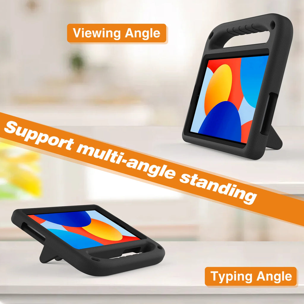 Kids Friendly EVA Case For Xiaomi Redmi Pad SE 4G 2024 8.7 inch Built-in Kickstand Cover With Hand Holder Shockproof Protection