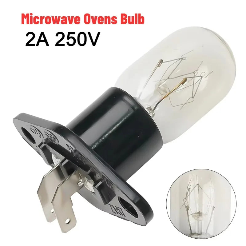 2A 240V 25W Microwave Oven Bulb Refrigerator Lighting Bulb Base Design With Holder Replacement Parts Home Kitchen Accessories