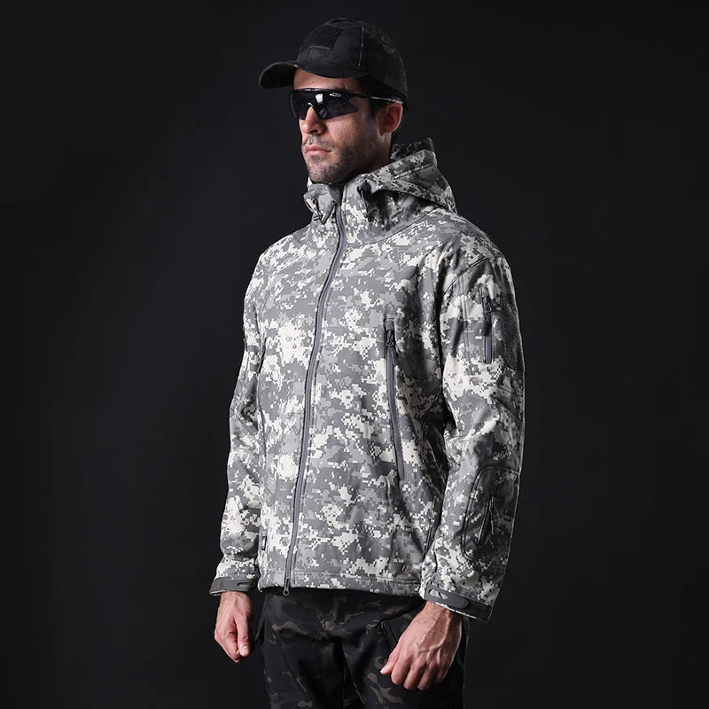Mege Brand Clothing Autumn Men's Military Camouflage Fleece Jacket Army Tactical Clothing  Male Camouflage Windbreakers