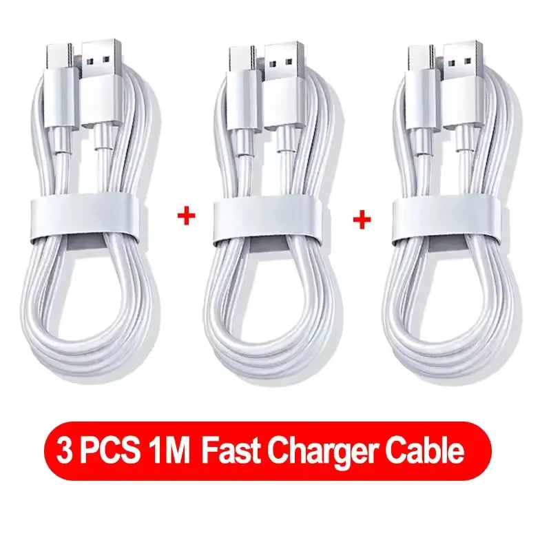 3PCS 6A 100W Type C Super Fast Charging Cable Data Cord For Huawei OPPO vivo iQoo Quick Charing USB C Cables