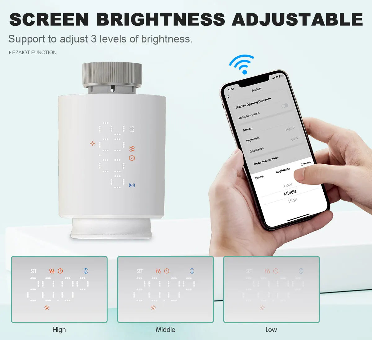 Smart WiFi/ZigBee TRV Thermostat Tuya Radiator Thermostatic Valve Programmable Controller Actuator Alexa Google Voice Control