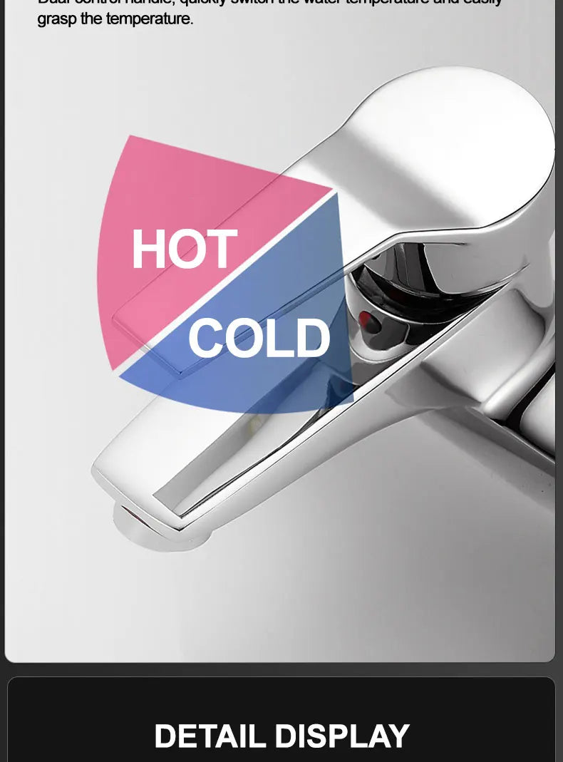 Household Bathroom Basin Faucet, with Dual Control for Hot and Cold Water, Made of High-quality Copper or Alloy Material