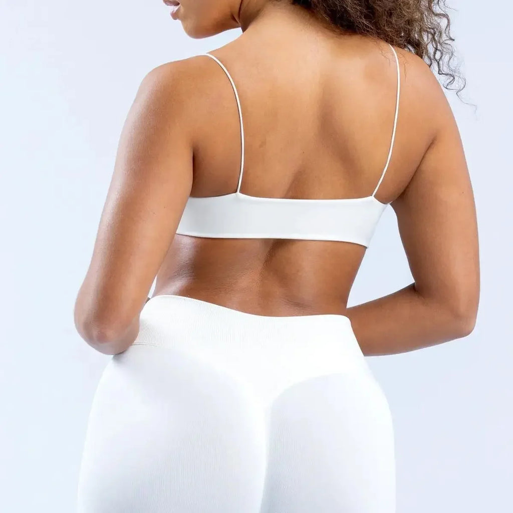 Strap Women Seamless Strappy Back Yoga Bra Medium Support Gym Crop Top Padded Sports Bra Fitness Top Wrap The Chest