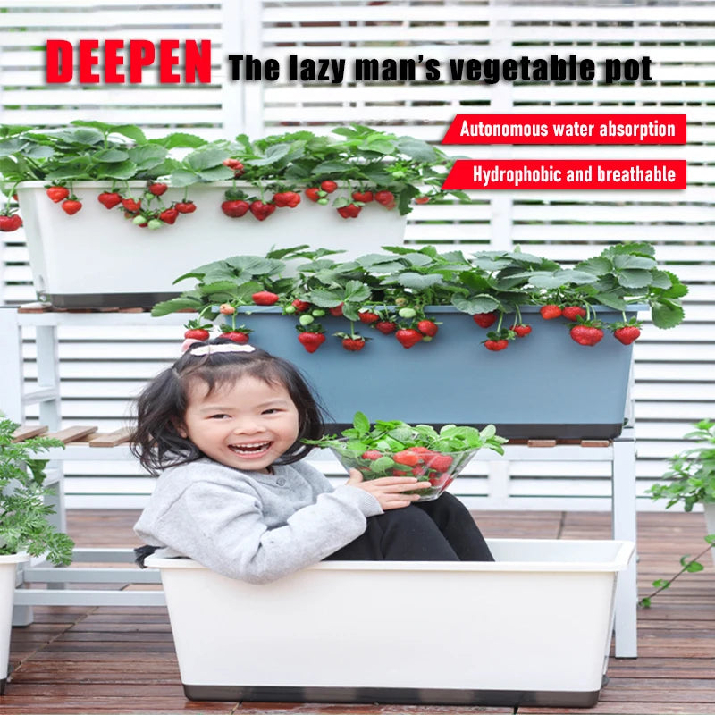 Second Generation Thickened Hollen Pot Self-priming Water Breathable Rectangular Vegetable Pots Home Garden Balcony Planting Box