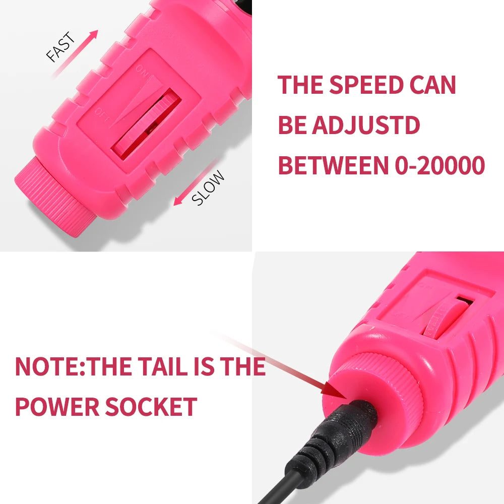 LULAA Electric Nail Drill Kit Portable Nail File Machine Nail Rotary Tool Manicure with USB Cable Christmas Gift for Women