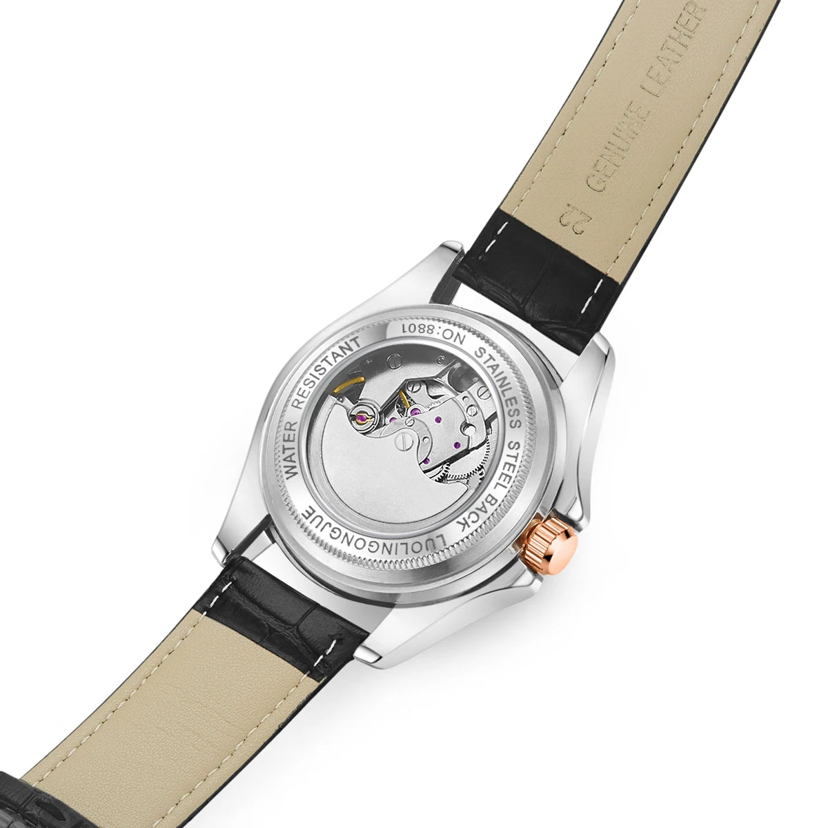 Luxurious Automatic Mechanical Men's Watch, Starry Night Luminous Dial, Elegant Tourbillon Movement, Ideal for Business or Casual Wear, Perfect Christmas or Birthday Gift, Holiday Gift Watch, No Battery Needed