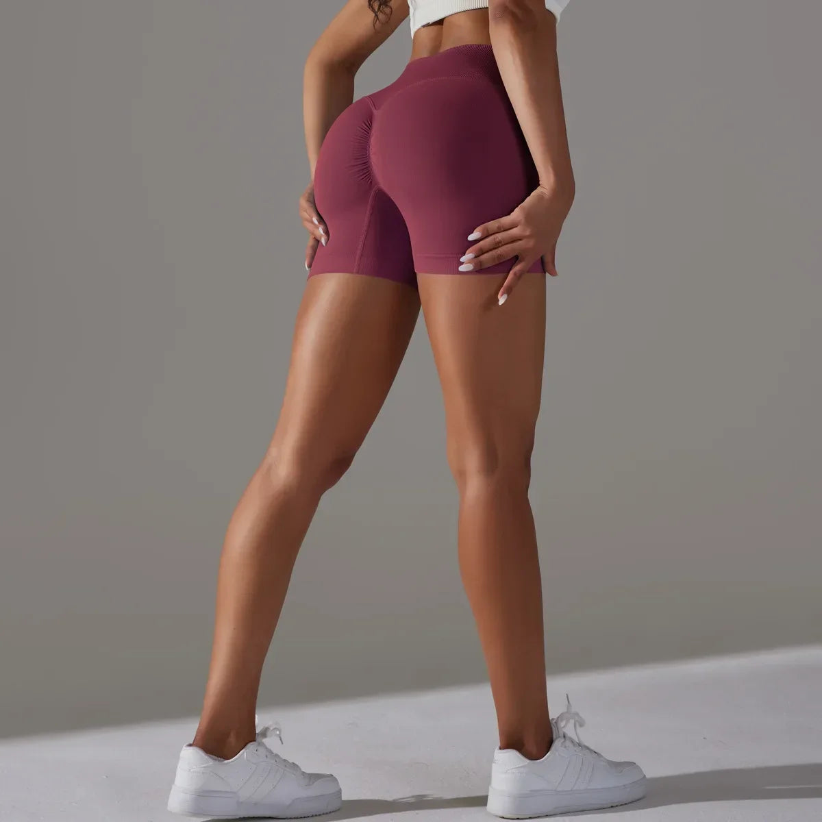 Women High Waist Workout Fitness Yoga Shorts Gym Push Up Yoga Leggings Scrunch Butt Seamless Sports Shorts