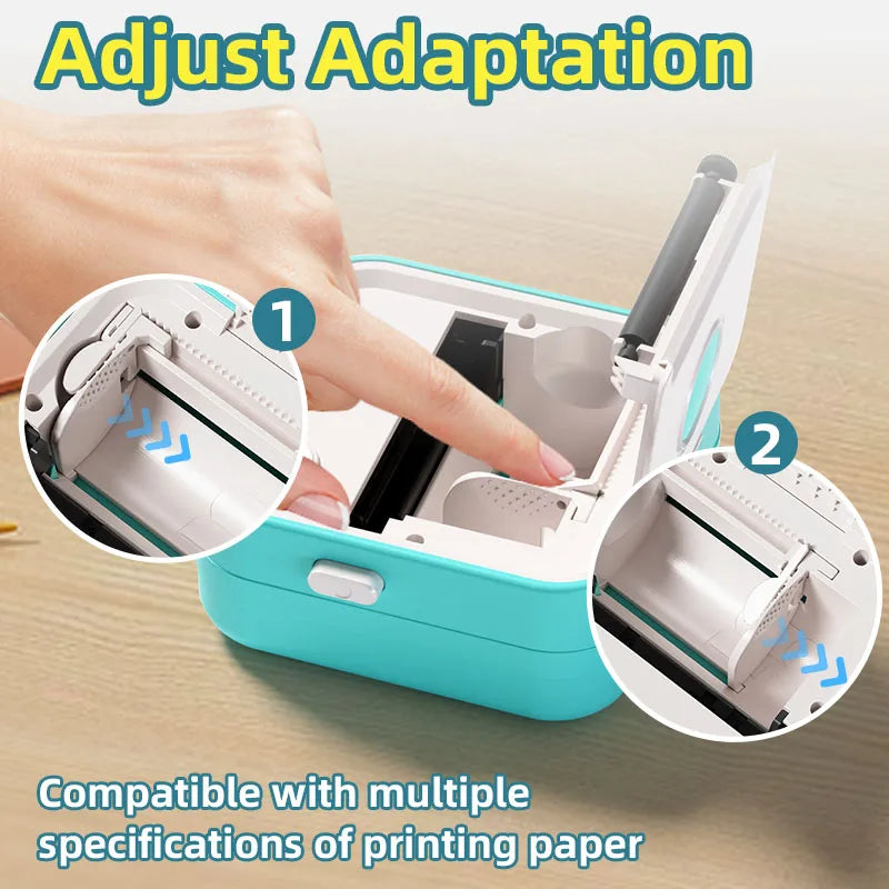 New D5 Label Printer Inkless Thermal Label Maker 12-57mm Paper Adjustable Sticker Pocket Mini Printer for photo