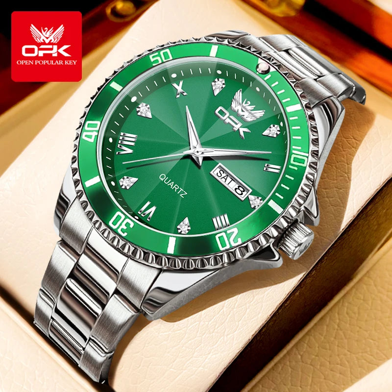 OPK Brand Men's Watches Luxury Gold Wristwatch for Men High-end Waterproof Original Watch 8171