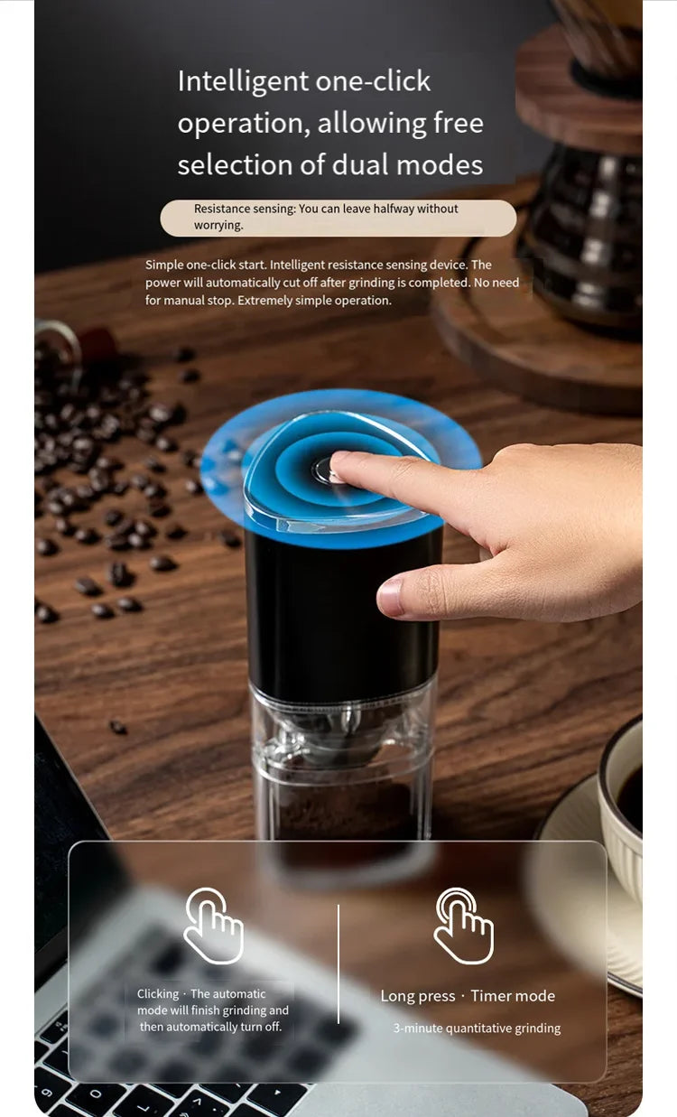 Household Coffee Bean Grinder Kitchen Small Grinder Induction Self-Stop Strong Power Grinding Fine Portable Small Grinder