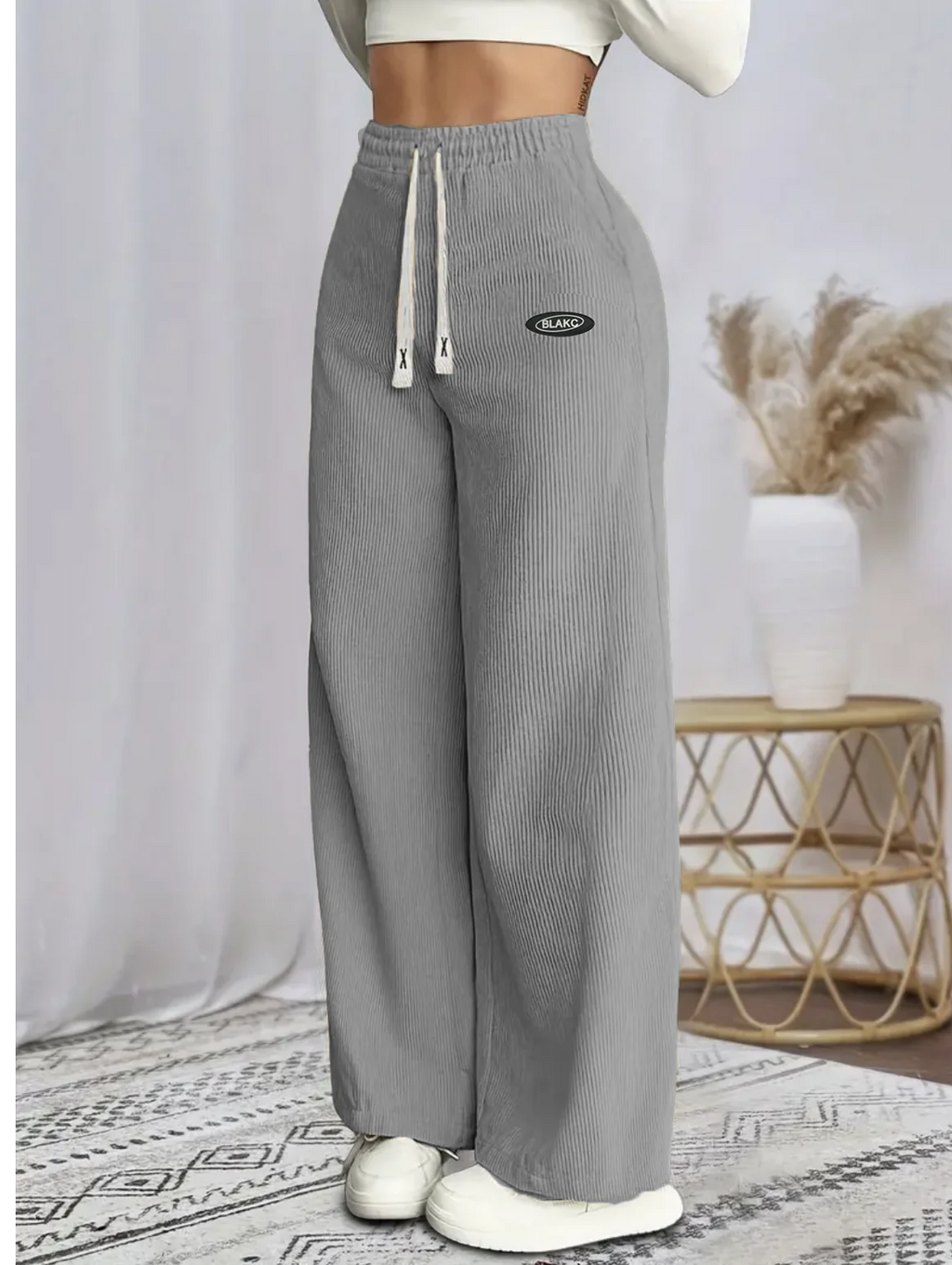Women's clothing elegant, casual, fashionable, slimming, versatile, corduroy, autumn and winter fabric, long pants