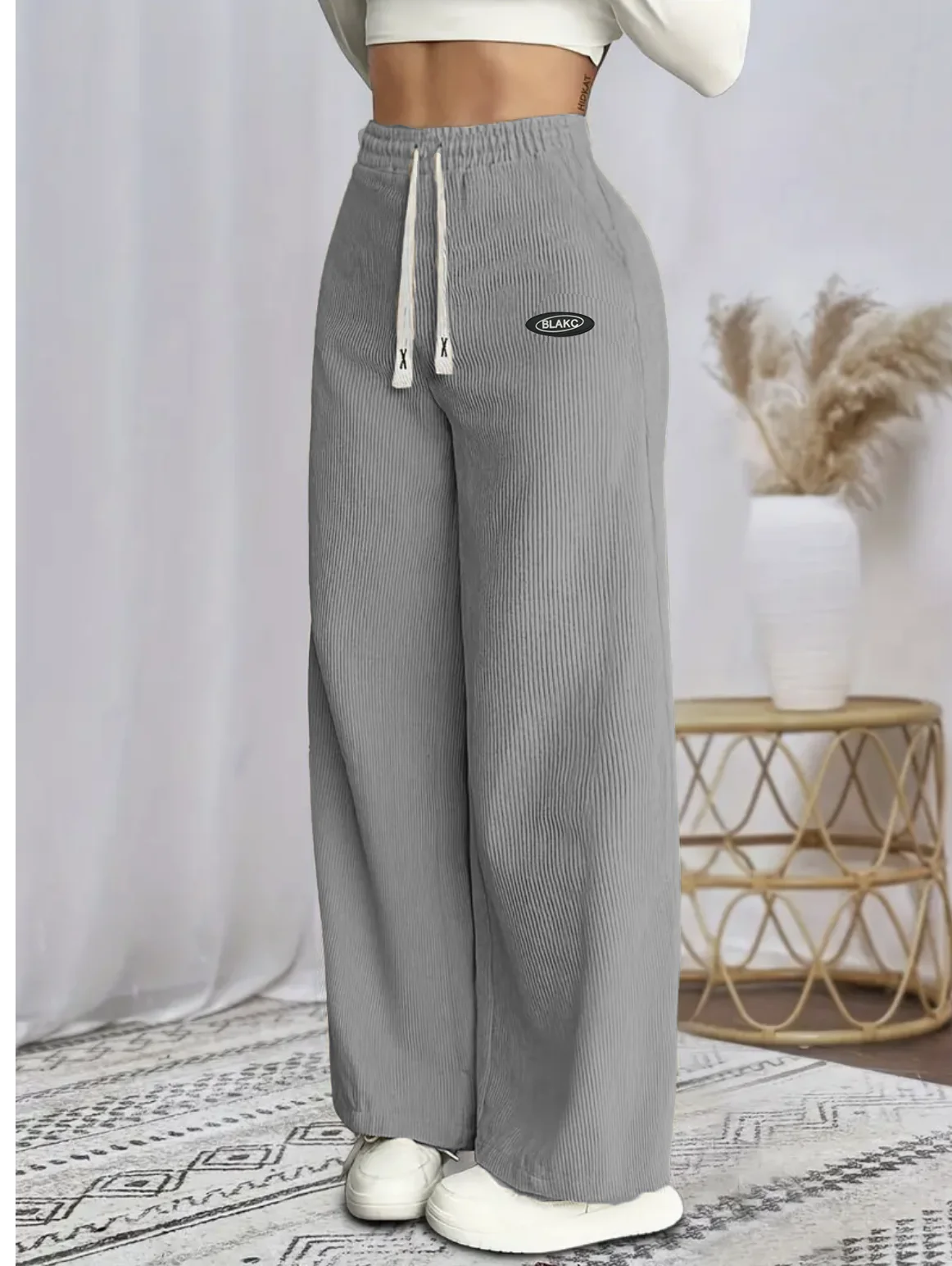 Women's clothing elegant, casual, fashionable, slimming, versatile, corduroy, autumn and winter fabric, long pants