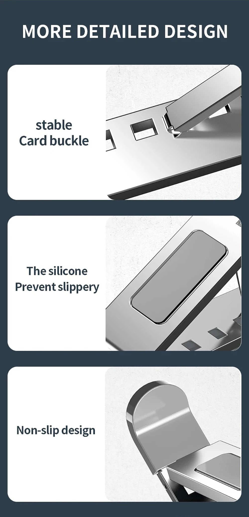 Aluminum Alloy Laptop Stand for Macbook Double Layer Adjustable Portable Laptop Bracket Cooling Stand Foldable Notebook Holder