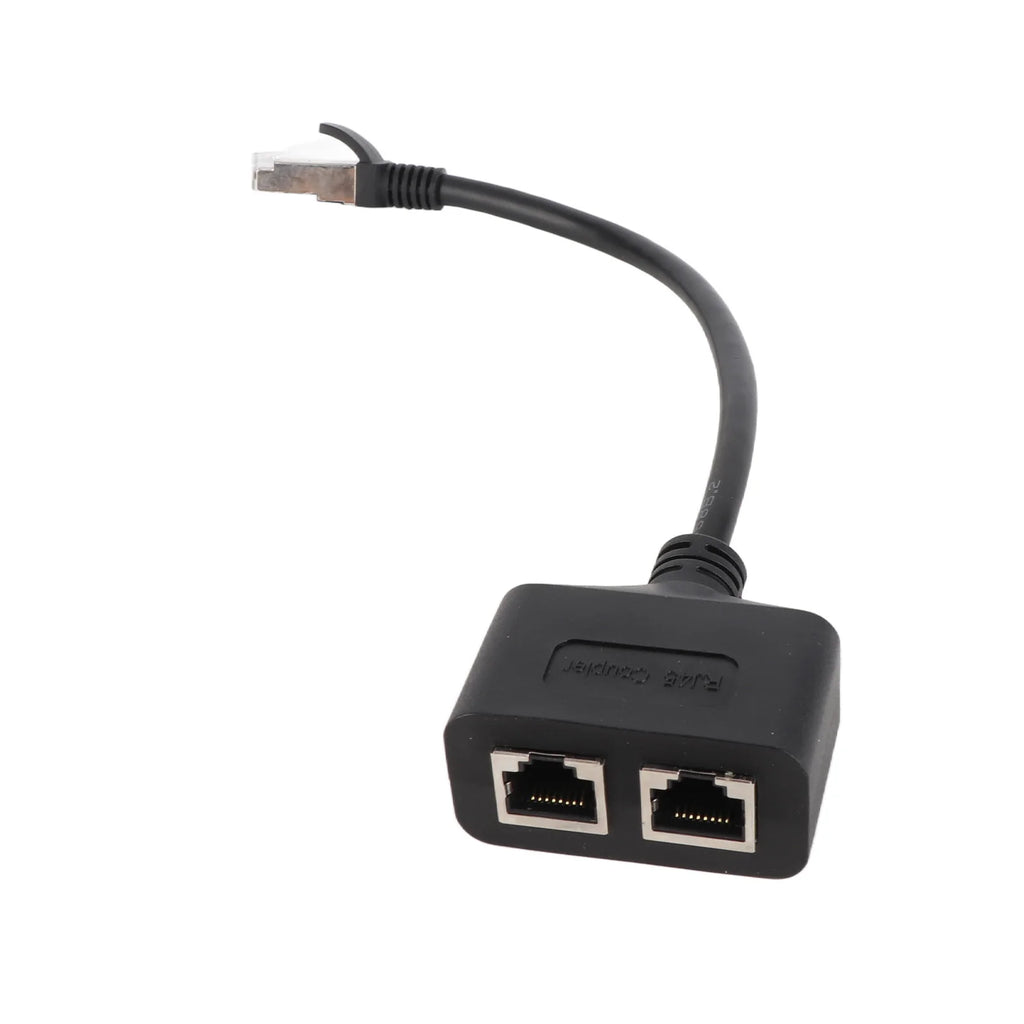 Universal RJ45 Ethernet Adapter Cable Extension 1 to 2 Port Excellent Connection Transmission Splitter Adapter for Home Office