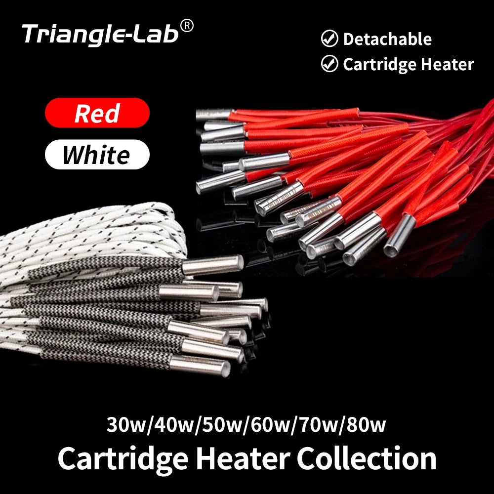Trianglelab 3D Printer 6*20MM 12V/24V 40W Heater Cartridge With 100CM cable For 3D Printer for PT100 HOTEND Volcano MK8 MK9