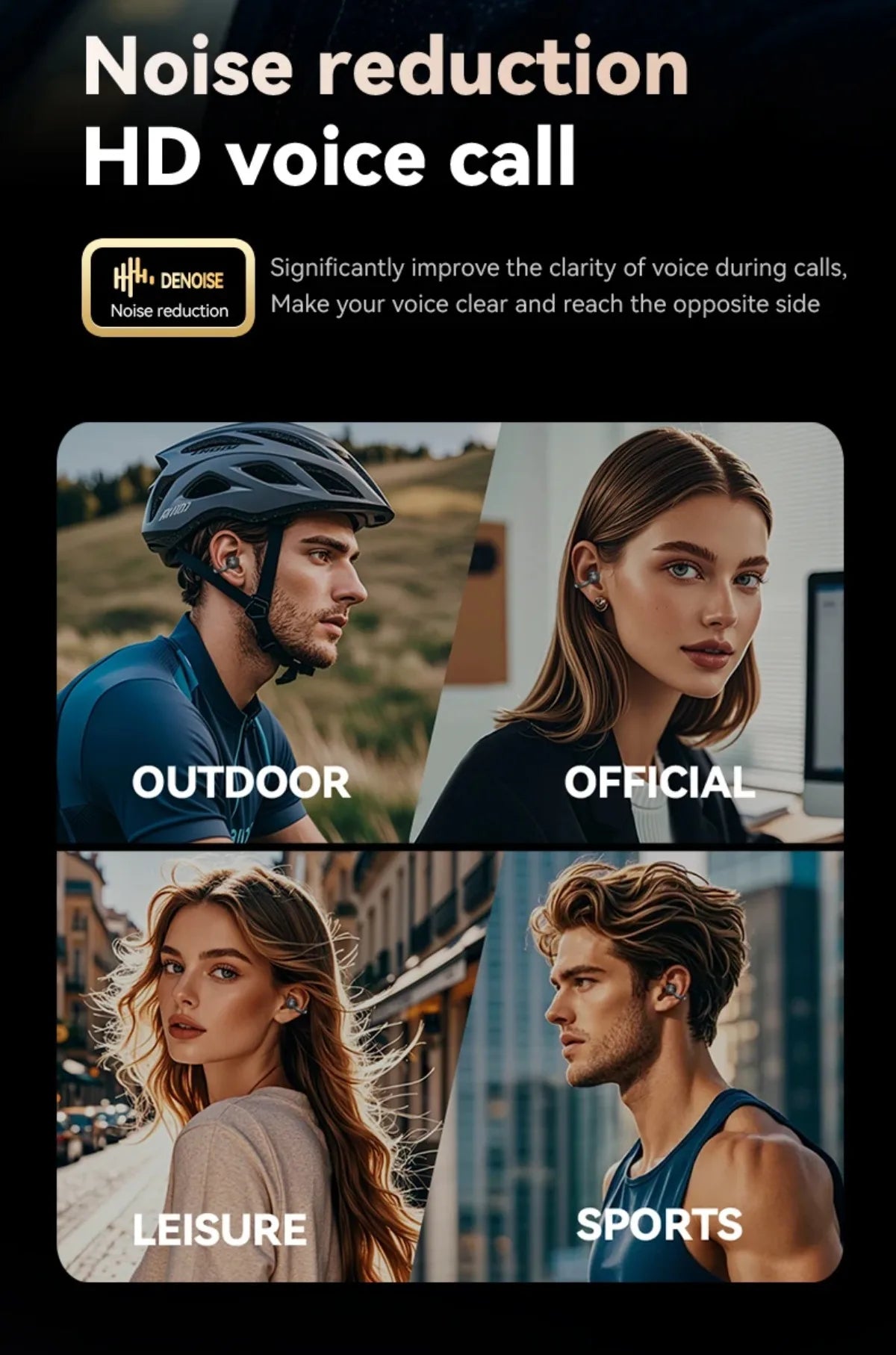 Wireless Ear Clip Earphones with Touch Screen 144 Languages AI Real Time Translation Headphones Smart Bluetooth Earbuds Device