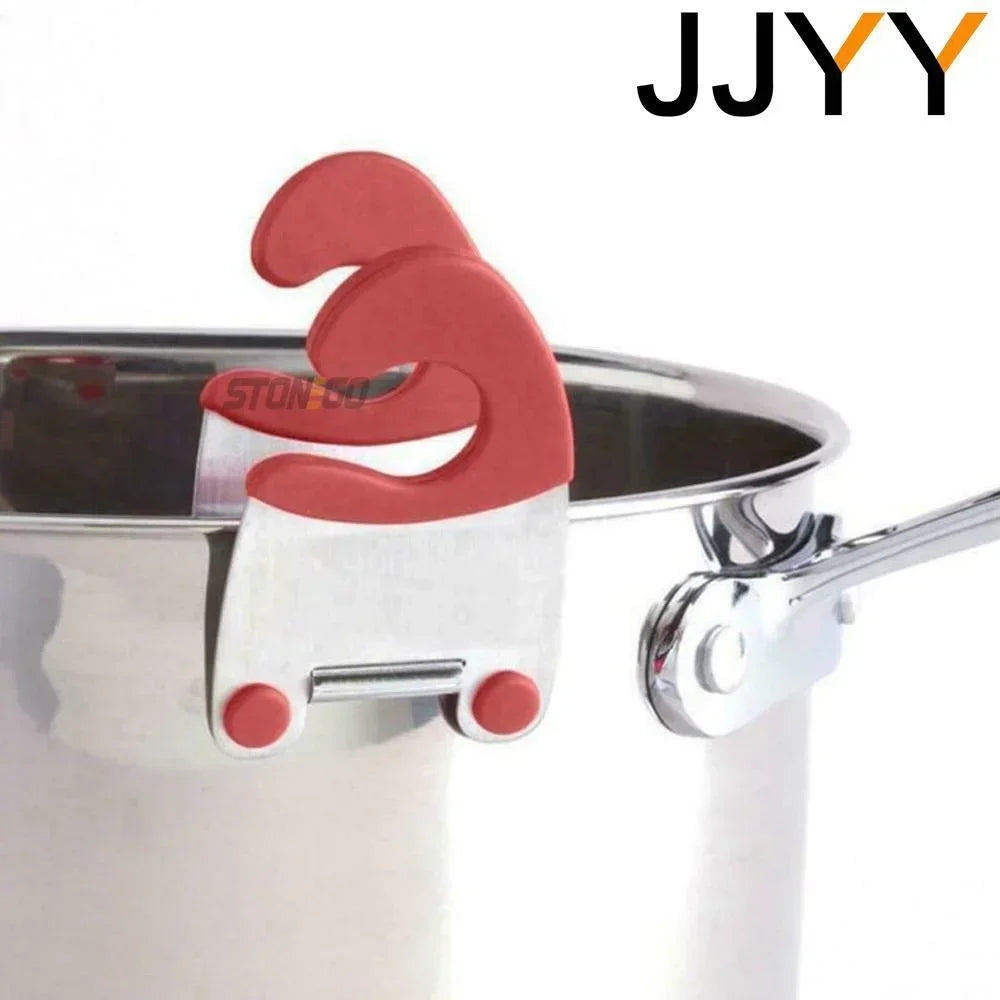Stainless Steel Pot Spoon Holder, Anti-Scald Silicone Grip Pot Clip Holder For Spoon, Kitchenware Bowl Clip, Cooking Utensils